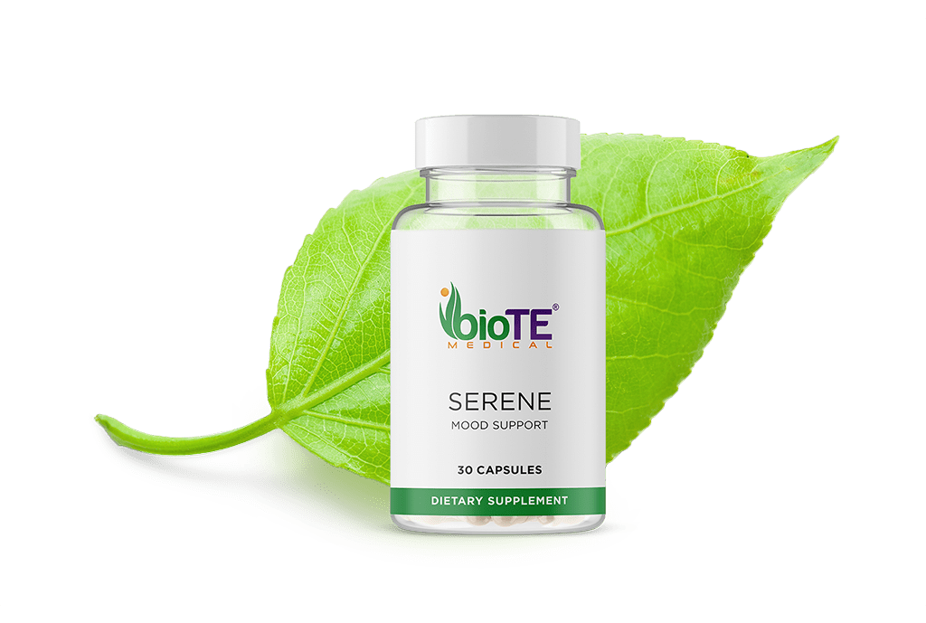 BioTE® SERENE Mood Support for Anxiousness & Stress...                                                                                                                            Balances Mood* Relieves Anxiousness* Reduces Stress*